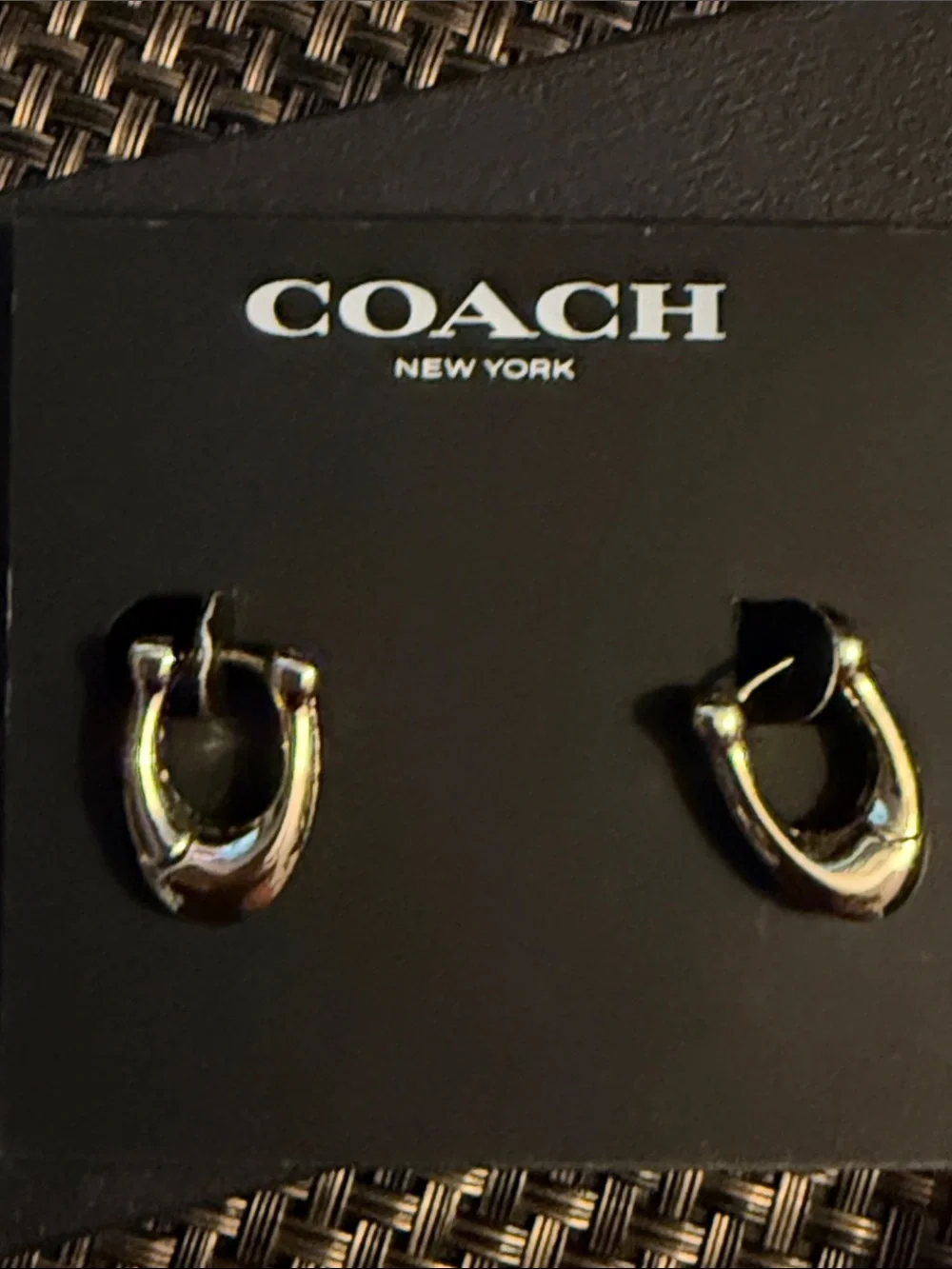 Coach Gold-Tone Small Hoop Earrings - Picture 5 of 5